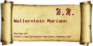 Wallerstein Mariann névjegykártya